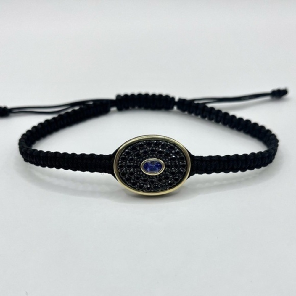 Genuine Tanzanite & Black Spinel Adjustable Bracelet